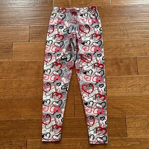 Charming Heart Print Kids Leggings